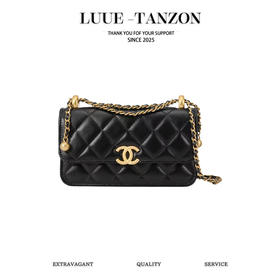 香奈儿 24c 早春 双金珠口盖包 黑色 小号/中号（LZ）