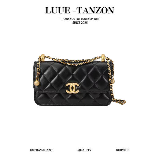 香奈儿 24c 早春 双金珠口盖包 黑色 小号/中号（LZ） 商品图0