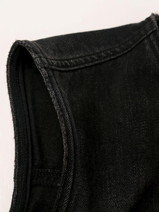 酷感升级！黑色牛仔马甲，打造率性个性穿搭 商品图2