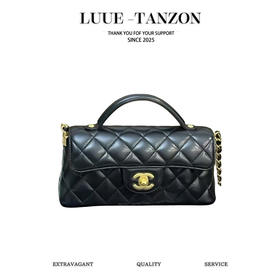 香奈儿 25P春夏 羊皮KeIIy横款Mini黑色手拿斜跨包（LZ）