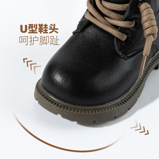 贝贝怡儿童靴子春秋新款女童皮靴中大童短筒时装靴女童鞋ZB4EX012 商品图6