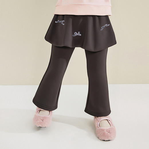 笛莎Deesha 童装女童裤子2025冬新款女童甜美蝴蝶结花苞裙长裤 商品图0
