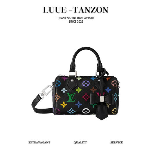 驴家 2025村上隆联名 黑三彩 Speedy Nano小枕头包   (JPH) 商品图0