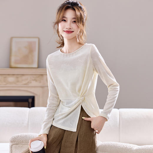 不规则开叉时尚减龄，内搭打底衫上衣薄CC-J6882 商品图2