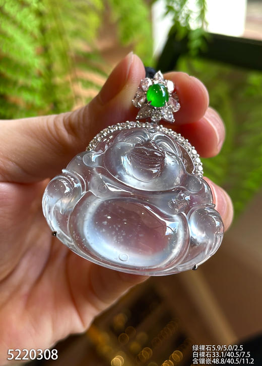 玻璃种佛公吊坠【5220308】具体价格微信咨询 商品图2