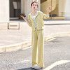 慵懒风黄色卫衣休闲套装，韩系减龄阔腿裤两件套HR-RR2048 商品缩略图1