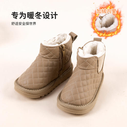 贝贝怡秋冬新款女童学步鞋中帮拉链雪地靴百搭休闲棉鞋ZB4EX011 商品图2