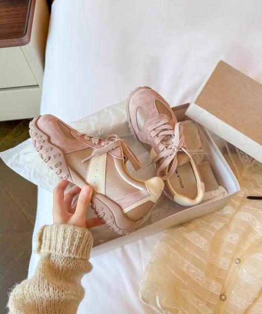 香港工厂舒适牛反绒拼接纯皮慢跑饼干鞋阿甘鞋 商品图4