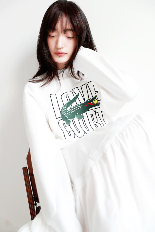 胸口刺绣+袖口小标，是限量联名款。网球美式圆领长袖卫衣C082466 商品图9