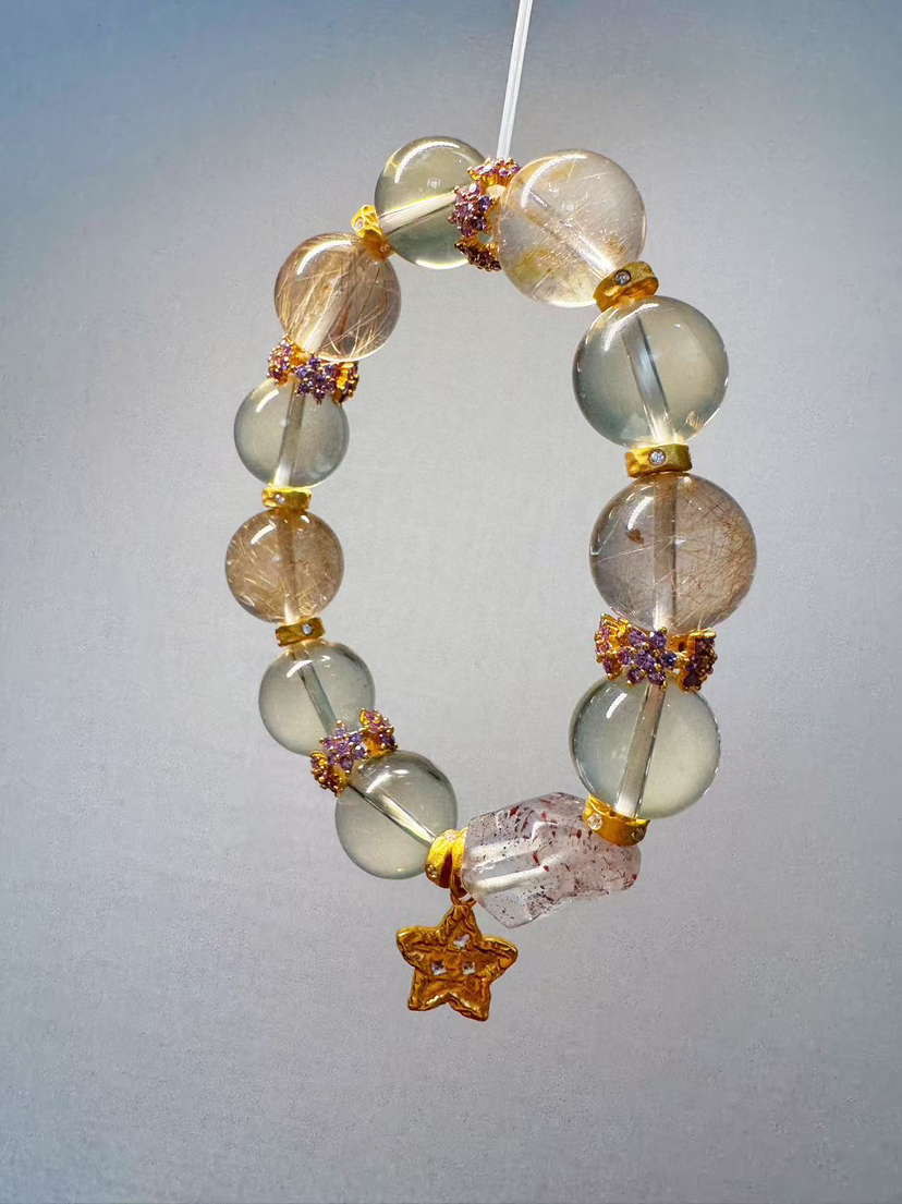 金粉世家·金/粉发晶各一条