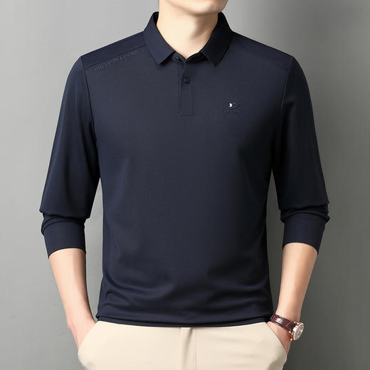 【春秋季男装无痕t恤打底衫】长袖polo衫男士百搭商务休闲中年高级感 商品图5