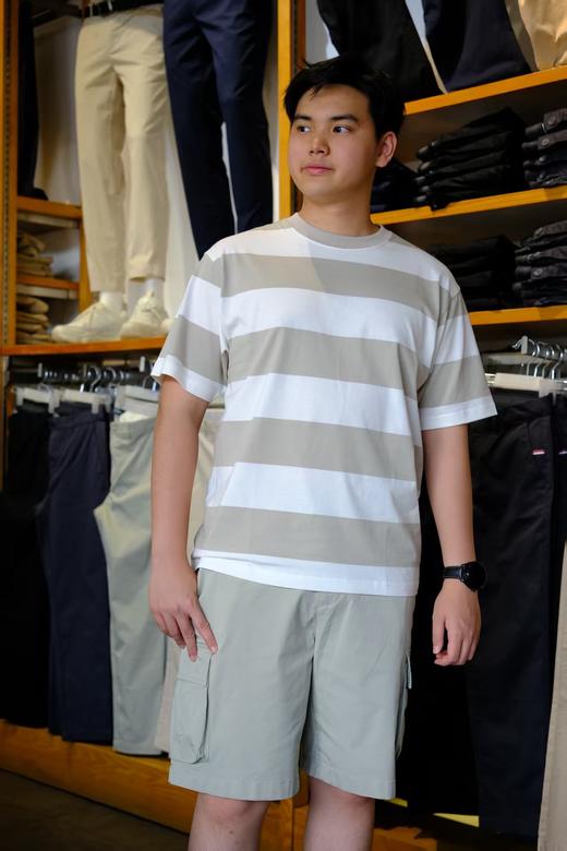 佐丹奴男装25年新款商场同款纯棉横间T恤01025261 商品图1