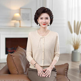 xxr2519中老年妈妈秋装新中式上衣2025新款气质针织小衫春秋打底洋气衣服