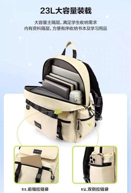 原单正品新秀丽轻量双肩书包23L082203 商品图4