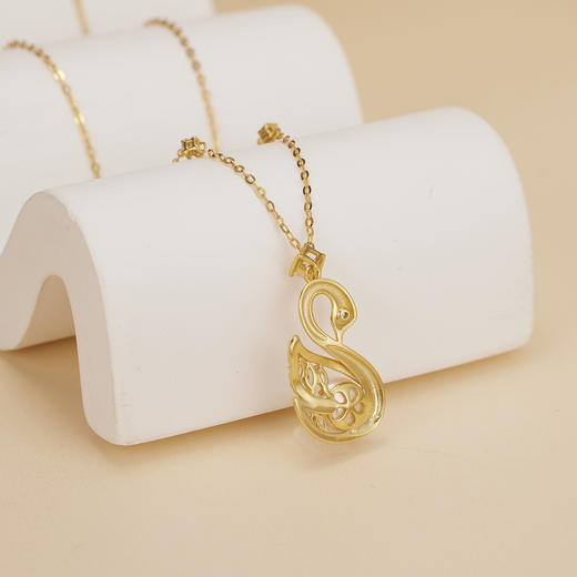 s925纯银珍珠天鹅吊坠项链XL584 商品图3