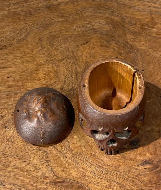 竹雕骷髅形盖盒，顺丰包邮 商品图2