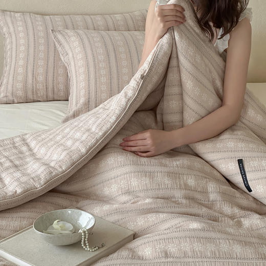 自然醒色织提花棉柔被TD 商品图6