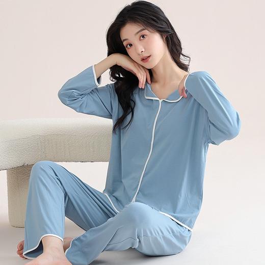 *莫代尔家居服套装女秋季薄款长袖长裤套装带胸垫可外穿家居服 商品图10