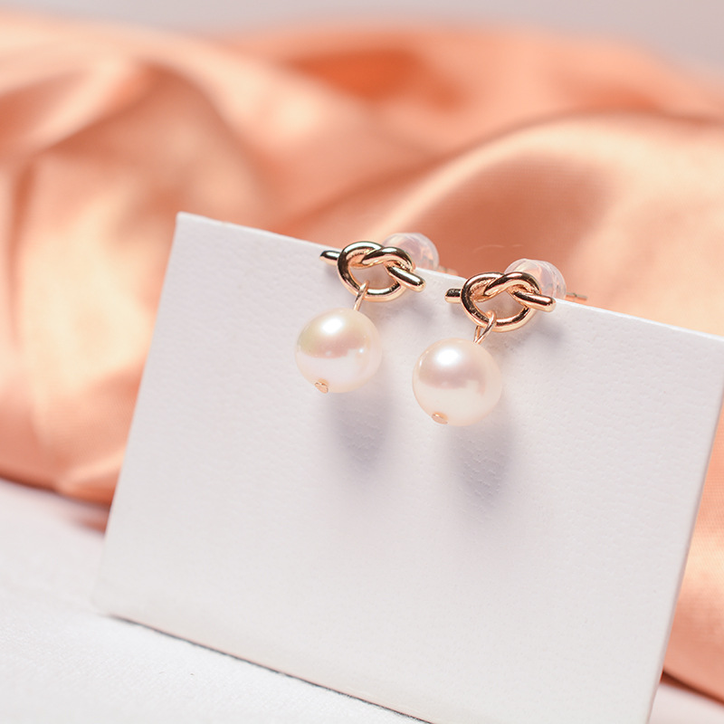 法式天然淡水珍珠耳环2021甜美ins复古不规则
