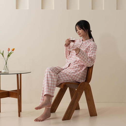 【便宜一半还多！无印良品同款纯棉家居服！】男女款法兰绒睡衣 家居服纯棉25年秋季套装 无侧缝法兰绒毛 舒适透气 高级质感 商品图9
