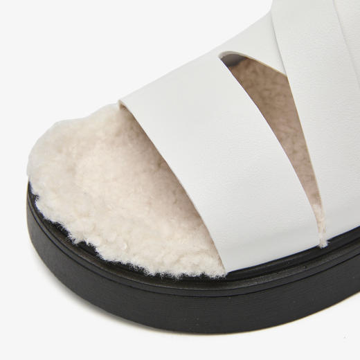 西遇一脚蹬毛毛鞋女新款秋冬法式百搭保暖棉拖厚底外穿拖鞋V1857062 商品图5