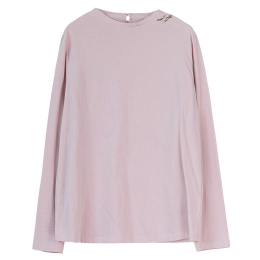 牧衣游原创 手工刺绣32支纯棉T恤舒适柔软亲肤内搭休闲长袖 枳禾 商品图4