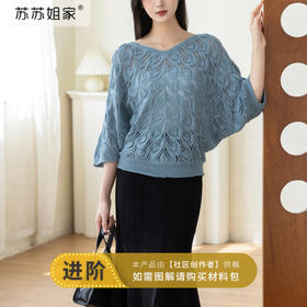 苏苏姐家雀羽罩衫手工diy棒针蕾丝亚麻半袖毛线团材料包