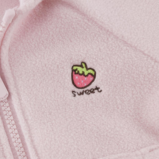 马克珍妮女童草莓兔耳摇粒绒外套2025年秋冬新款551825 商品图4