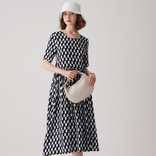 【帕罗】B3F | 100%桑蚕丝短袖连衣裙 商品图0