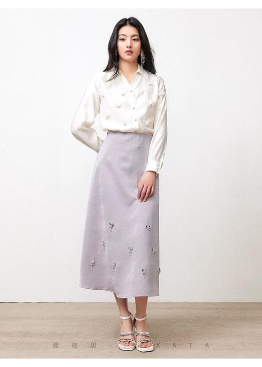3楼FEXATA服饰(新百)    珍珠羽毛钻饰白衬衫 商品图3