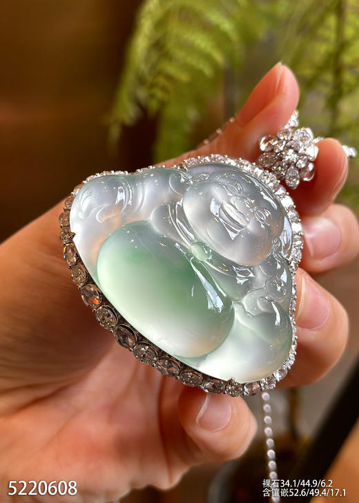 玻璃种木那飘翠佛公吊坠【5220608】具体价格微信咨询 商品图5