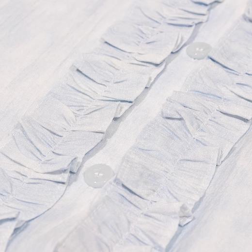 半身缘女装 秋季翻领门襟褶皱下摆抽绳衬衫253113U01040031 商品图3