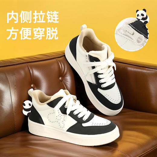 Pansy盼喜日本女鞋舒适轻便加绒拼色高帮休闲板鞋款HD4265 商品图4