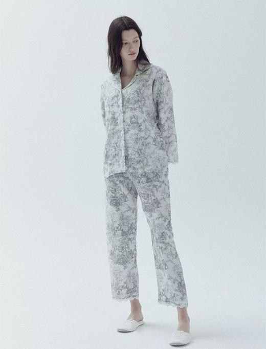 送眼罩！品牌尾单 水墨印花系列手绘艺术感家居服套装 全棉长袖+长裤+眼罩三件套 商品图1