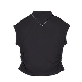 半身缘女装 秋季透气蝙蝠袖柔软舒适半高领T恤253113M01140020