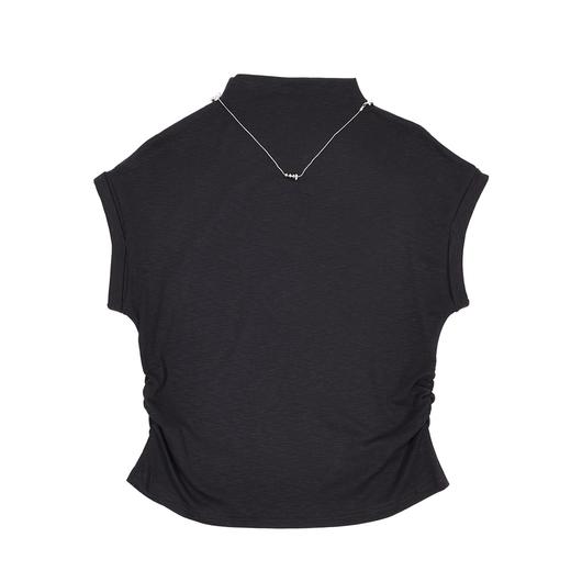 半身缘女装 秋季透气蝙蝠袖柔软舒适半高领T恤253113M01140020 商品图0