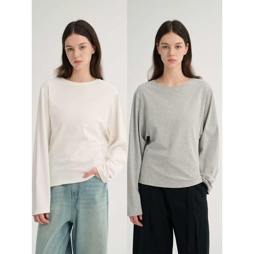 MAISON CECILE 四色/宽松随性设计感圆领蝙蝠袖休闲上衣 商品图0