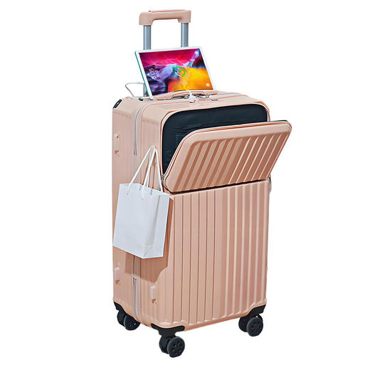 【新款前置开口行李箱】旅行箱刹车减震五轮拉杆箱 耐用密码箱 国庆节假日出行 商品图4