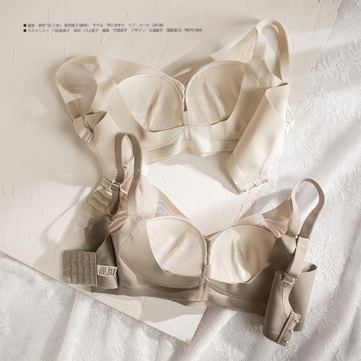 丁摩100%真丝聚拢内衣女防下垂小胸不空杯调整型桑蚕丝薄款文胸罩AL20214 商品图3