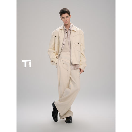 启世录TIWILLTANG“淼幽止径”型随意动工笔轮廓积构扭转结构长裤 商品图4