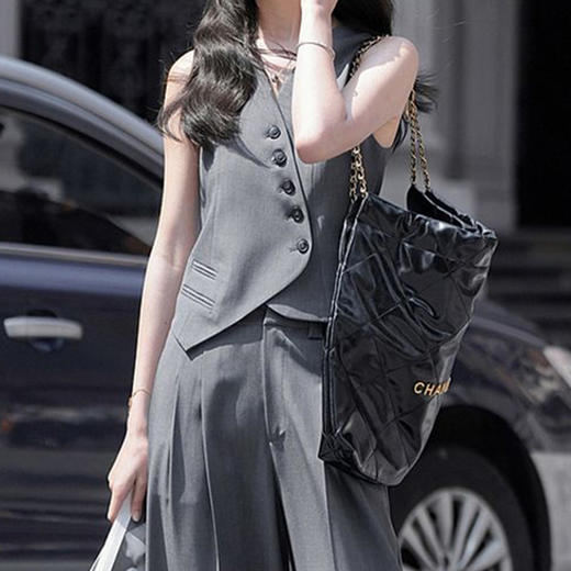 馥迦高级感显瘦无袖西装马甲 商品图5