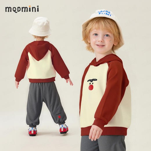 【两件套】【90-140】【MQDmini】男童春秋套装连帽卫衣卫裤 商品图1