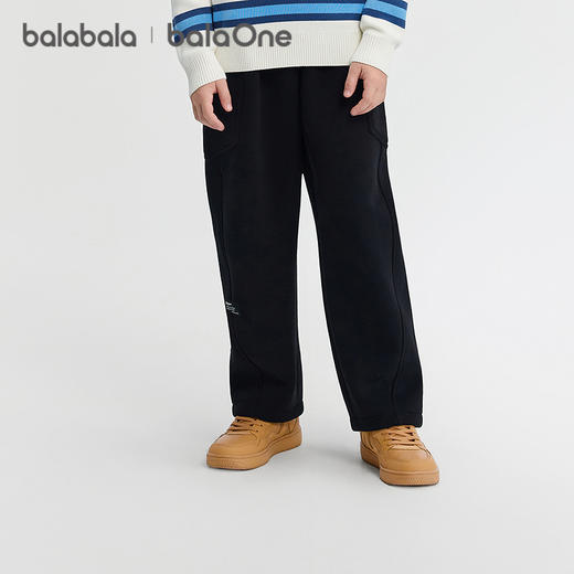 巴拉巴拉balaOne儿童长裤男童女童2025冬新款加绒休闲弯刀裤保暖 商品图2
