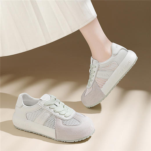 丁摩 春夏季新款休闲时尚百搭厚底板鞋新款网鞋女透气老爹运动鞋5ZF-7115 商品图3