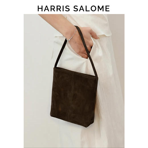（小眠专属）Harris Salome复古羊猄皮单肩水桶包 商品图2