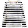 百媚生 棉质条纹刺绣公仔圆领长袖打底衫外穿上衣419 商品缩略图4