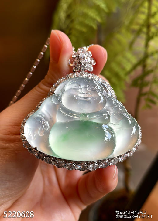 玻璃种木那飘翠佛公吊坠【5220608】具体价格微信咨询 商品图1