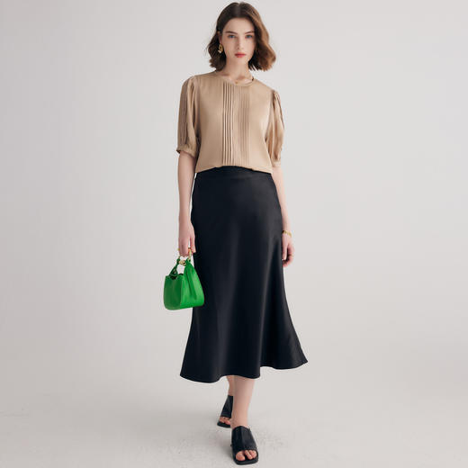 【帕罗】B3F | 卡其色桑蚕丝短袖衬衫 商品图3