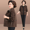 B-25C1609妈妈2025新款秋装外套中老年女装翻领上衣200斤时尚气质春秋 商品缩略图1