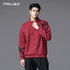 PINLI品立2025秋季新款潮牌高领拉链宽松卫衣男撞色复古休闲上衣B253109011 商品缩略图0